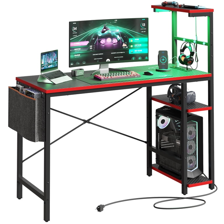 Bestier, Gaming Desk, 44.3 inch, LED with Outlets and USB - image 2
