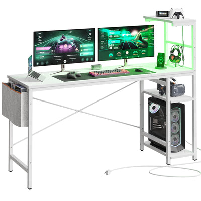 Bestier, Gaming Desk, 51.1 W x 20.55 D x 53.11 H, White