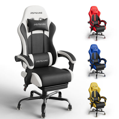 RSPGame Ergonomic Gaming Chairs for Adults,Pocket Spring Cushion,PU Leather Office Chairs with Lumbar Support and…